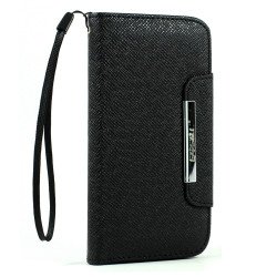 LG G3 Flip Leather Wallet Case with Strap (Black)